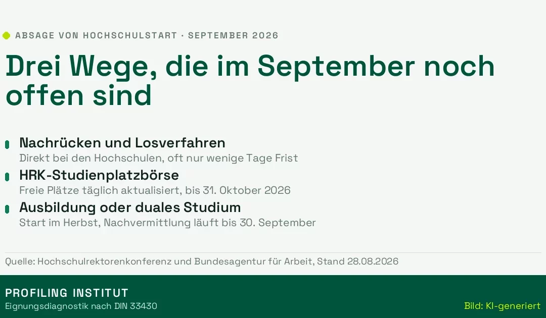 Absage von Hochschulstart: drei Wege, die im September offen sind