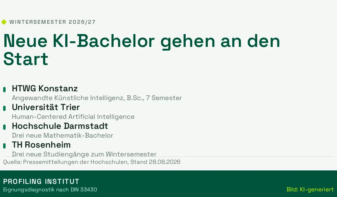 Neue Studiengänge zum Wintersemester 2026/27: die KI-Bachelor