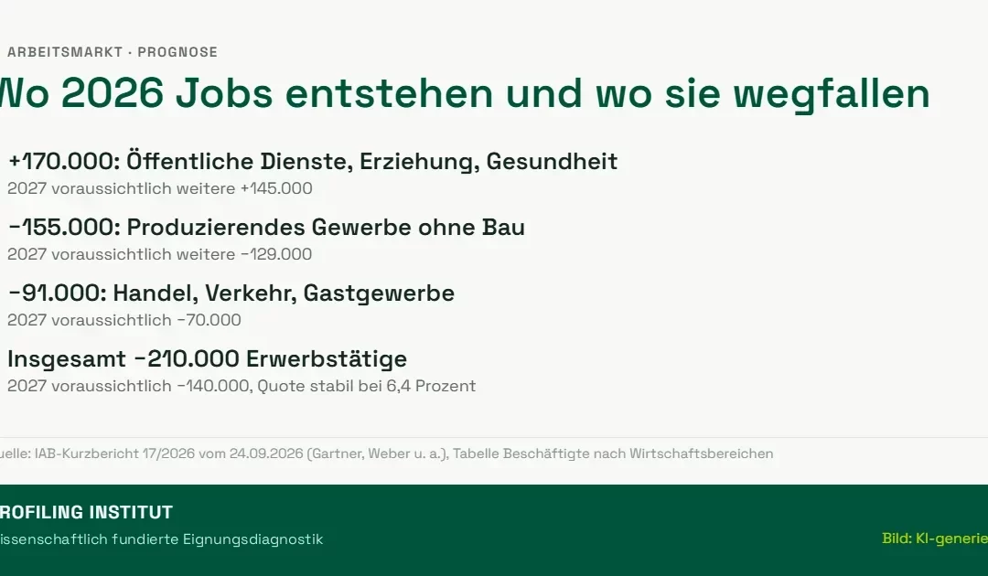 IAB-Prognose 2027: Beschäftigung sinkt – wo trotzdem Jobs entstehen