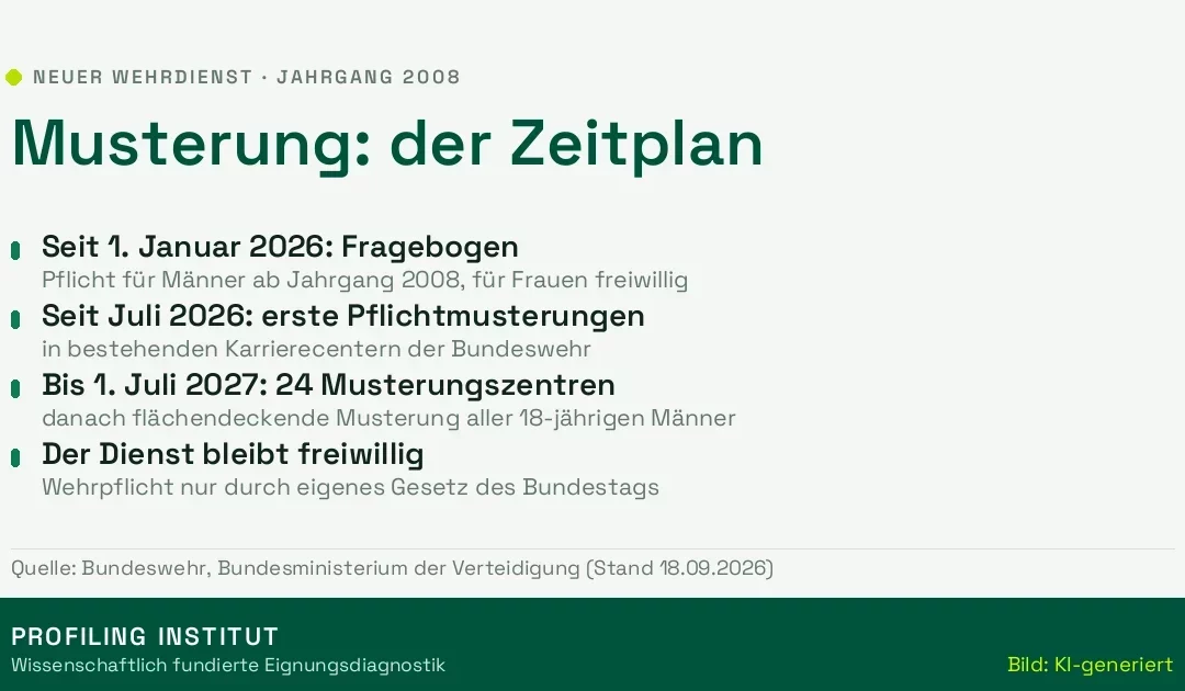 Musterung 2027: Was der Jahrgang 2008 für Studium und Ausbildung einplanen muss