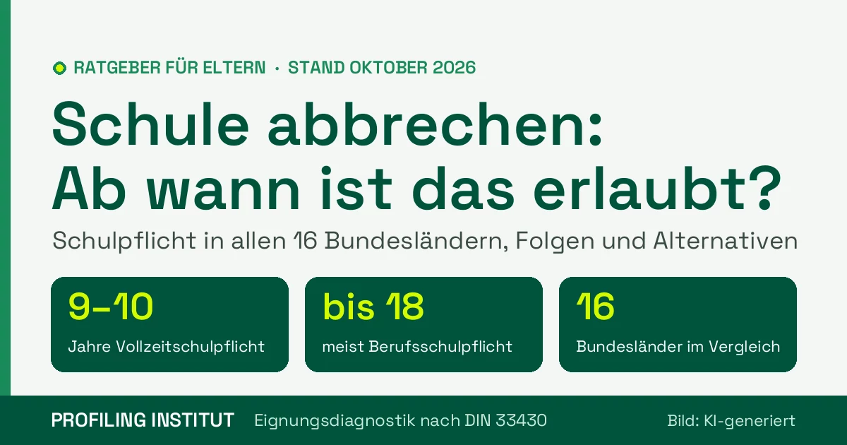 Schule abbrechen: Ab wann ist das erlaubt? Schule abbrechen: Ab wann ist das erlaubt? Schulpflicht in allen 16 Bundesländern